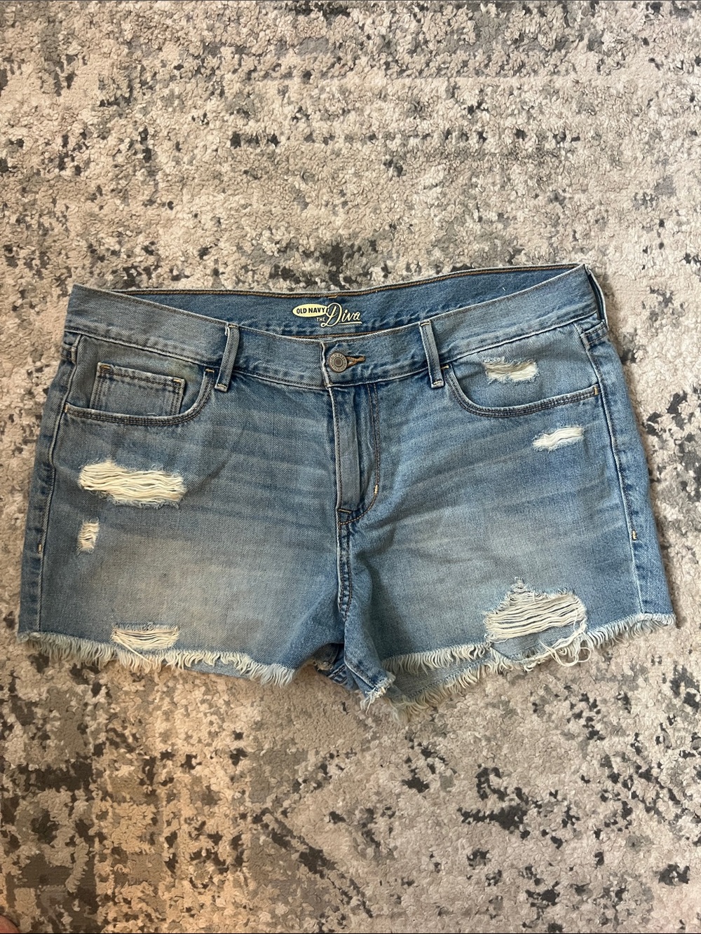 Old Navy Blue Distressed Denim Cutoff Shorts